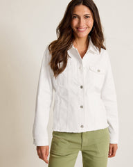 Ella Twill White Jean Jacket - Sugar Wash