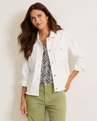 Ella Twill White Jean Jacket - Sugar Wash