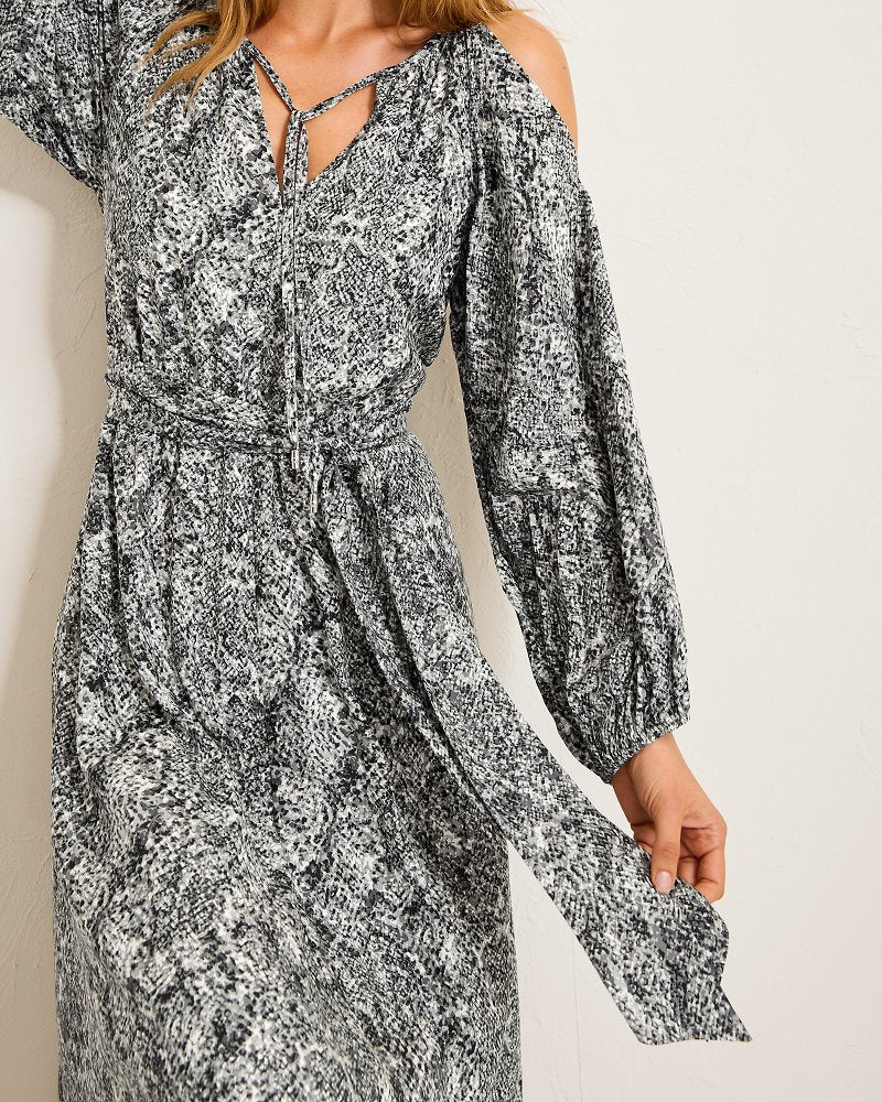 Playa Python Maxi Dress - Shadow