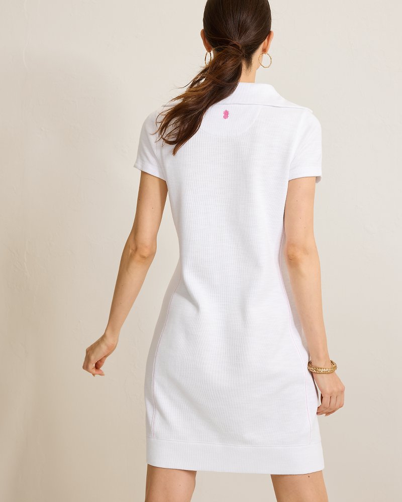 Tobago Bay Half-Zip Collared Dress - White