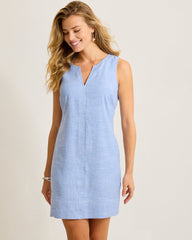 Palm-A-Dora Split-Neck Sheath Dress - French Blue