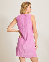 Palm-A-Dora Split-Neck Sheath Dress - Very Berry