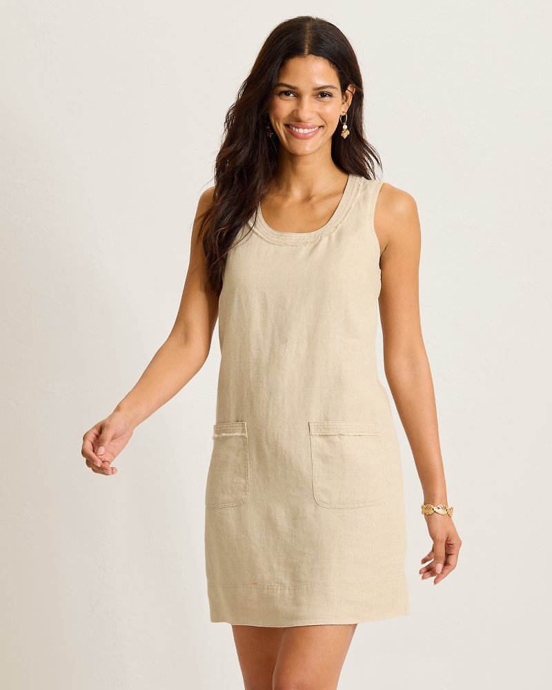 Two Palms Patch Pocket Linen Dress - Natural