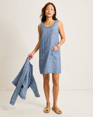 Two Palms Patch Pocket Linen Dress - Coastline
