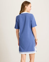 Islandscape Jersey Tunic Short Dress - Sanibel Blue