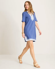 Islandscape Jersey Tunic Short Dress - Sanibel Blue