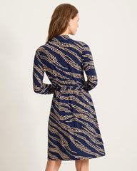 Carmela Zebra Bay Wrap Dress - Croissant