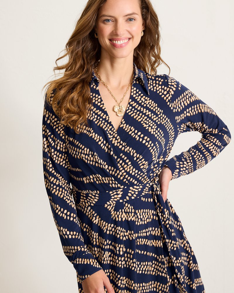 Carmela Zebra Bay Wrap Dress - Croissant