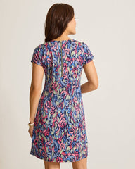Darcy Sunlit Seas V-Neck Dress - Coastline
