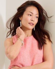 Two Palms Trapunto Stitch Linen Shift Dress - Ember Red