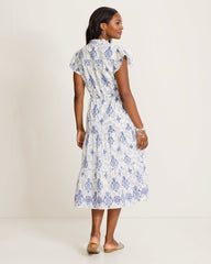 Noble Pineapple Midi Dress - White