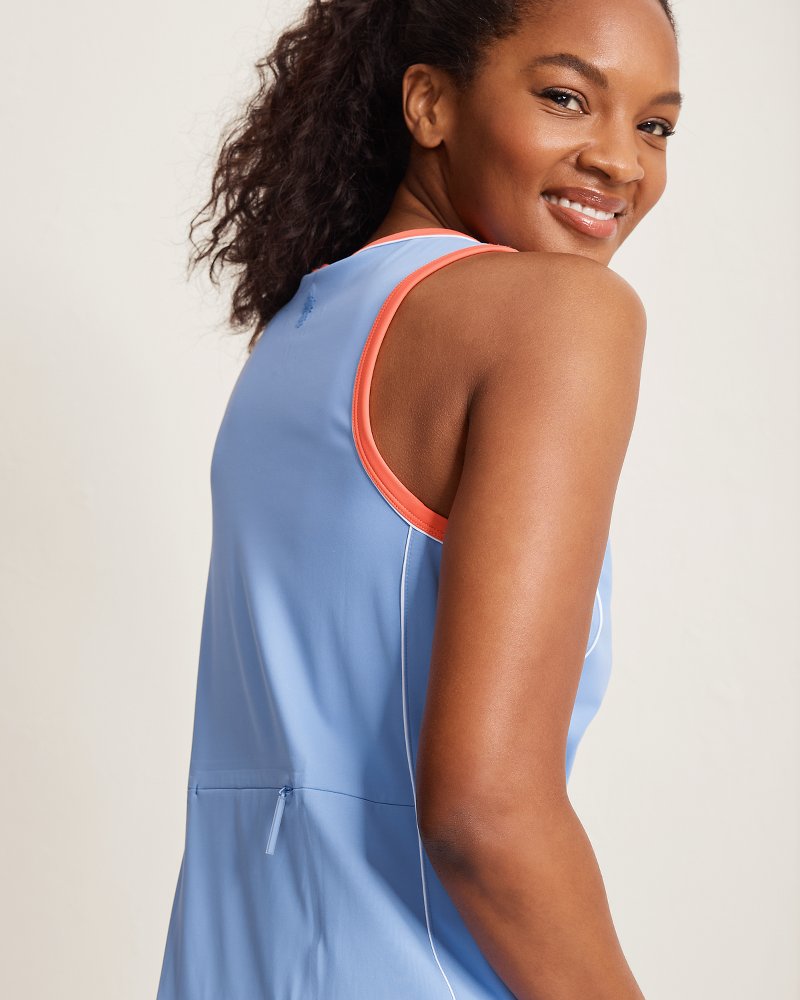 Abby Piped IslandZone Dress - Grape Pools