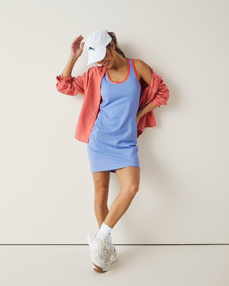 Abby Piped IslandZone Dress - Grape Pools