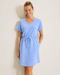 Marina Del Mar V-Neck Cinch-Waist Dress - Grape Pools