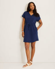 Marina Del Mar V-Neck Cinch-Waist Dress - Coastline