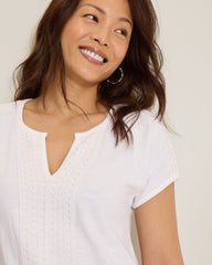 Sunset Harbor Lace-Trim Dress - White