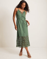 Islandscape Jersey Halter Midi Dress - Dark Jade