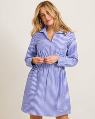 Harbor Isle Long-Sleeve Shirt Dress - Bold Blue