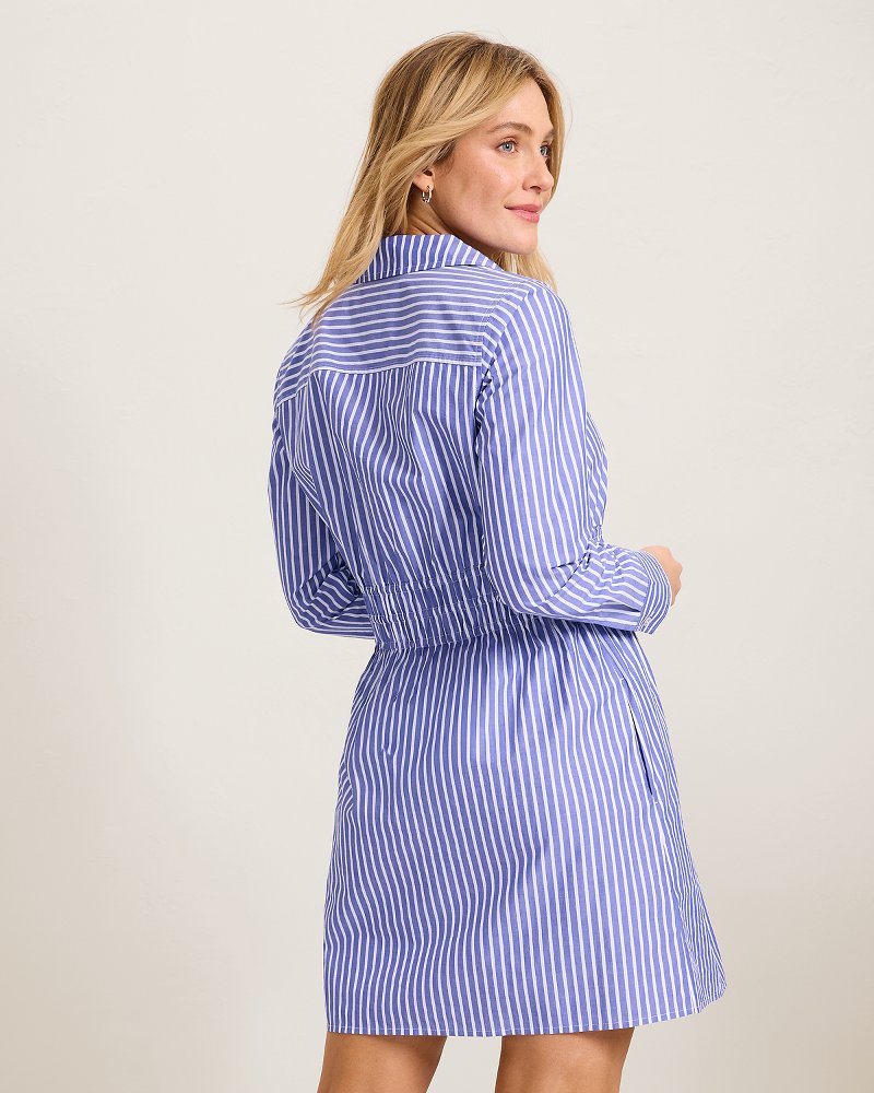 Harbor Isle Long-Sleeve Shirt Dress - Bold Blue