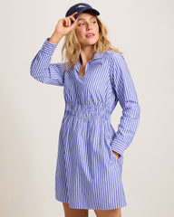 Harbor Isle Long-Sleeve Shirt Dress - Bold Blue