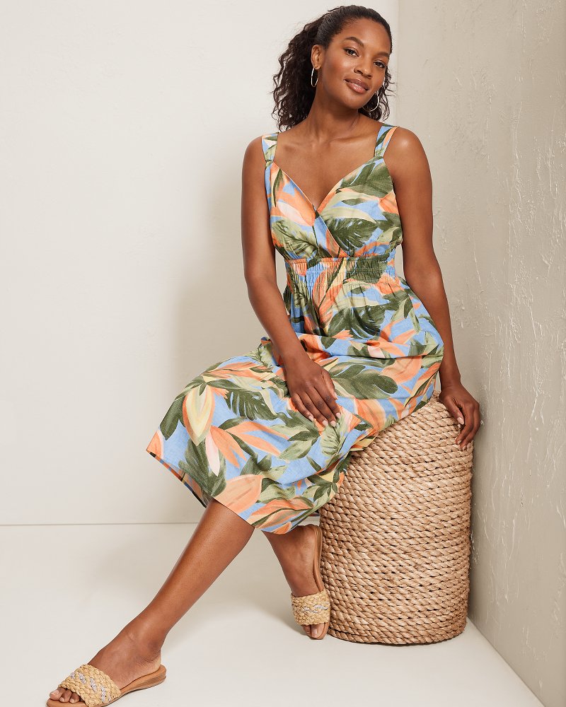 Beach Blooms Midi Dress - Grape Pools