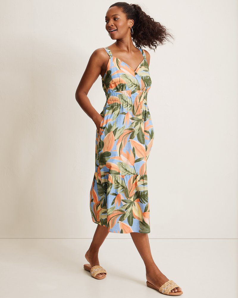 Beach Blooms Midi Dress - Grape Pools