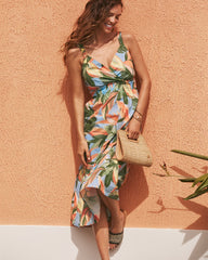 Beach Blooms Midi Dress - Grape Pools