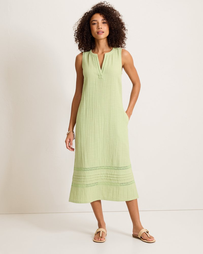 Island Gauze Midi Dress - Light Rosemary