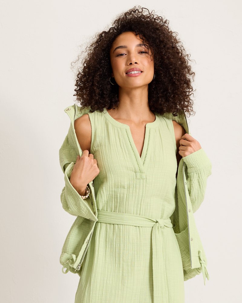 Island Gauze Midi Dress - Light Rosemary