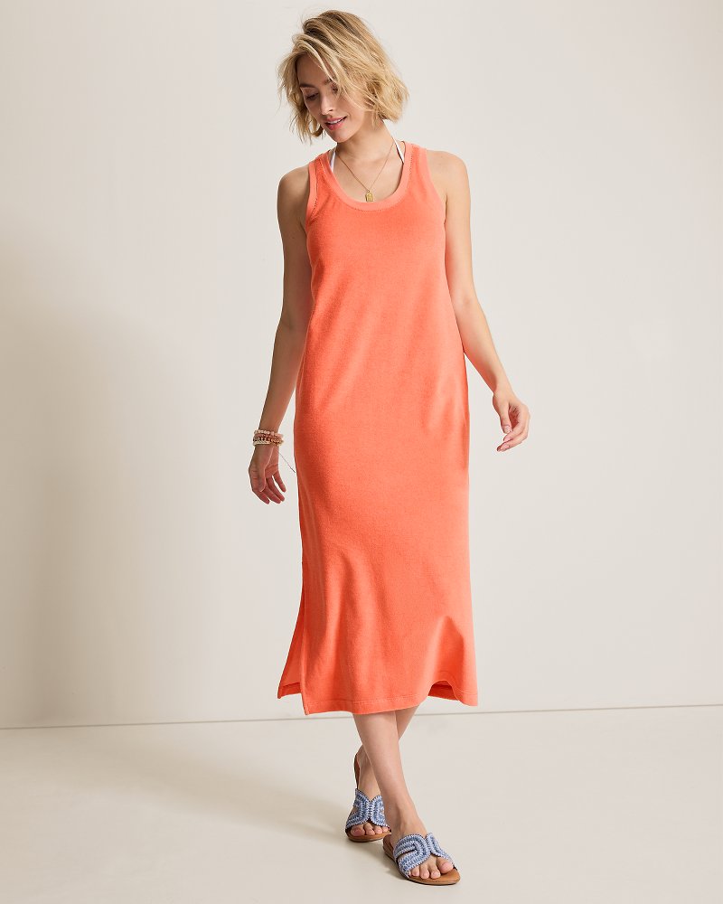 Suncoast Loop Terry Midi Dress - Ember Red