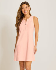 Aubrey Half-Zip IslandZone Dress - Light Salmon