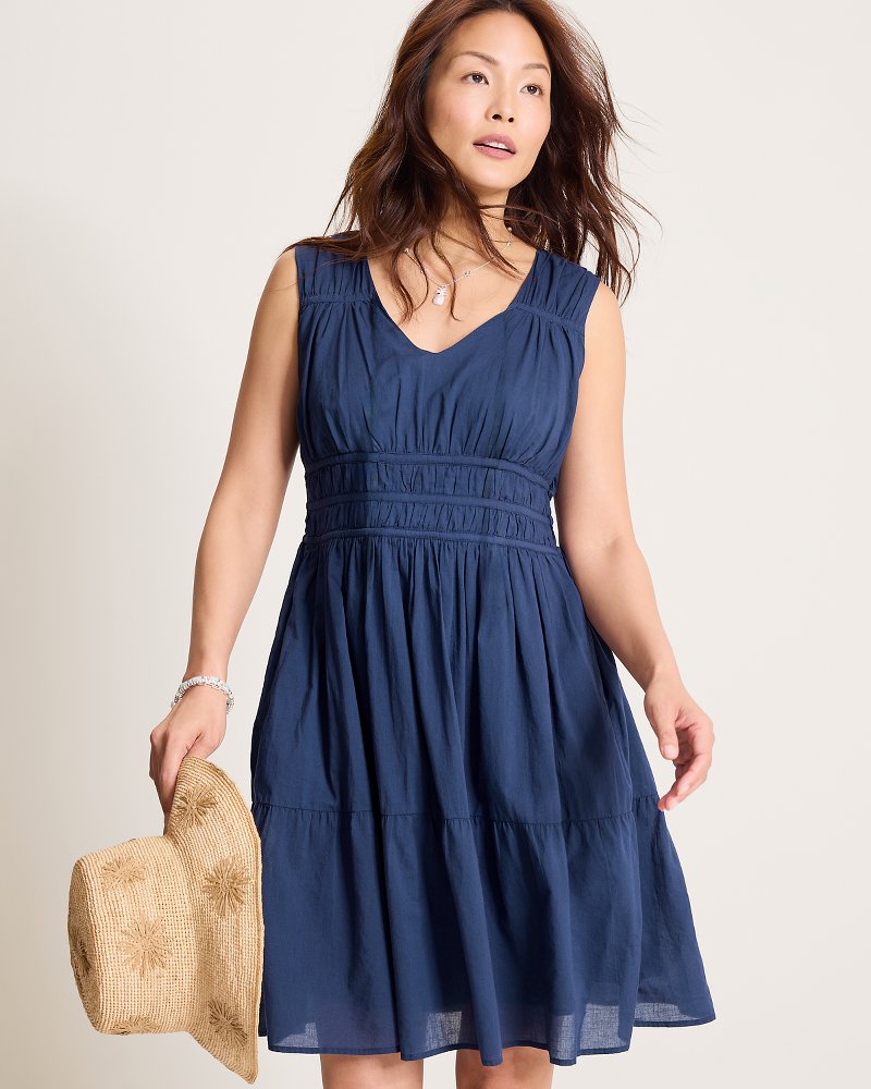 Voile Voyage Sleeveless Short Dress - Coastline