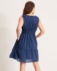 Voile Voyage Sleeveless Short Dress - Coastline