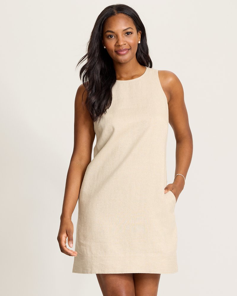 Two Palms Shimmer Linen Shift Dress - Natural Linen