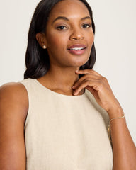 Two Palms Shimmer Linen Shift Dress - Natural Linen
