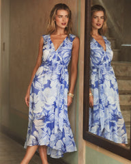 Island Blooms Maxi Dress - Blue Cove