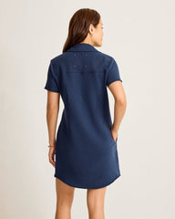 Marina Del Mar Short-Sleeve Dress - Coastline