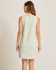 Palm Voyage Porto Fronds Sleeveless Dress - Extra Light Margarita
