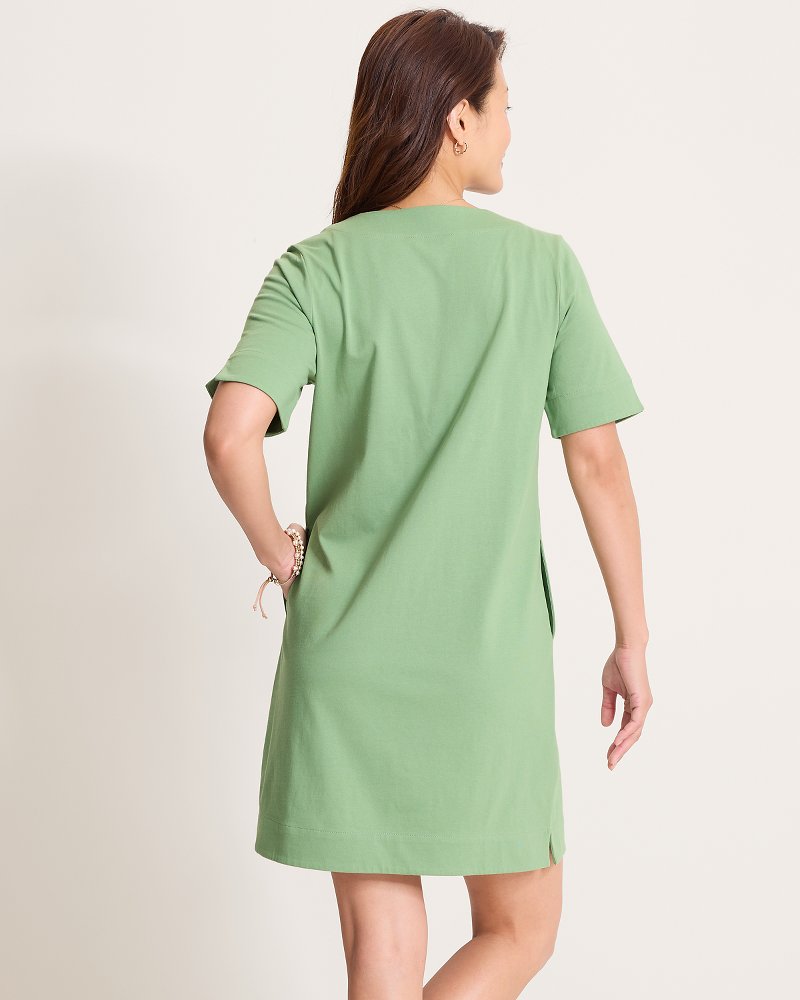 Islandscape Jersey Braided Trim Dress - Natural Mint