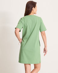 Islandscape Jersey Braided Trim Dress - Natural Mint