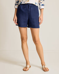 Two Palms High-Rise Linen Easy Shorts - Coastline