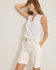 Boracay Canopy Shores Chino Bermuda 10-Inch Shorts - White
