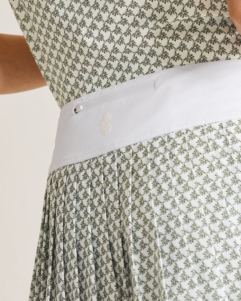 Alicia Puerto Palms Pleated IslandZone Skort - Plant