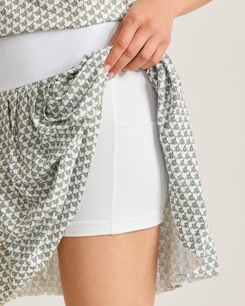 Alicia Puerto Palms Pleated IslandZone Skort - Plant
