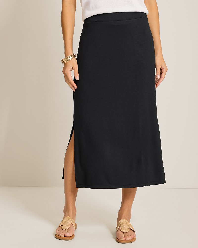 Darcy Drapey Midi Skirt - Black