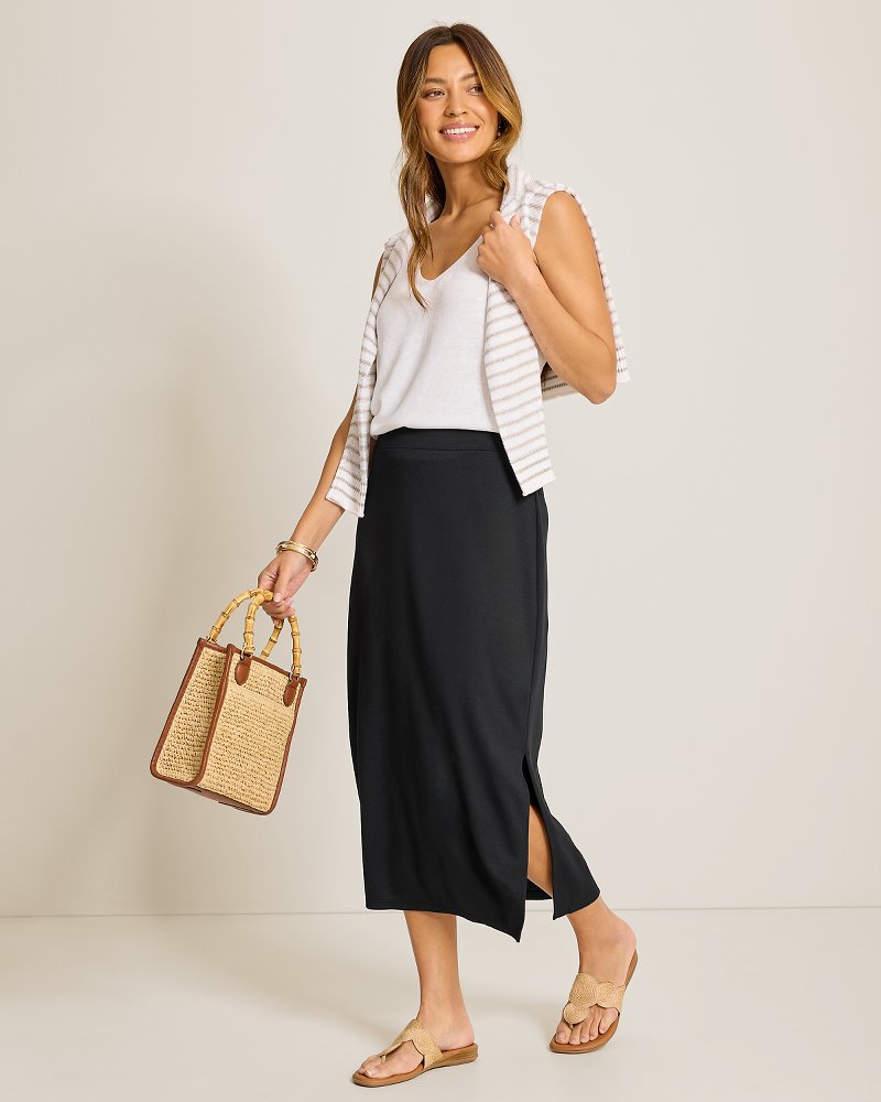 Darcy Drapey Midi Skirt - Black