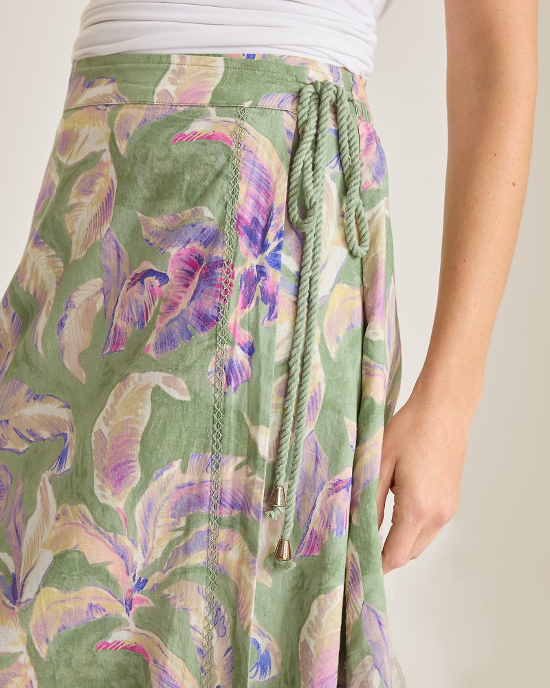 Norte Bloom Maxi Wrap Skirt - Natural Mint