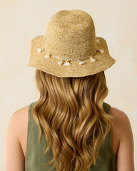 Taylor Straw Raffia Lux Hat - Natural/Gold/White