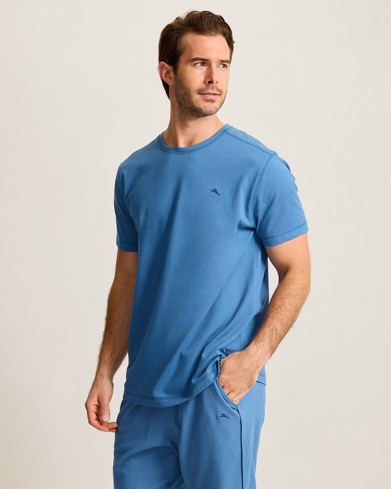 Big &amp; Tall Piqué T-Shirt - Heathered Blue