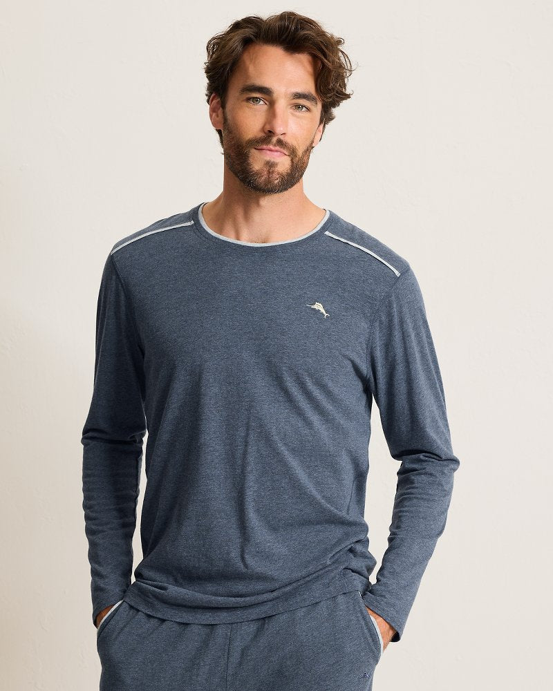 Jersey Long-Sleeve Crewneck T-Shirt - Heathered Blue